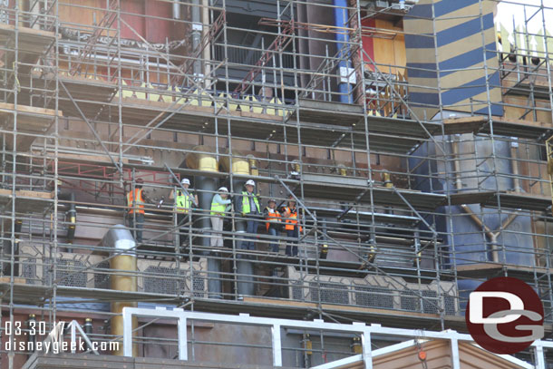 A team looking over the site.