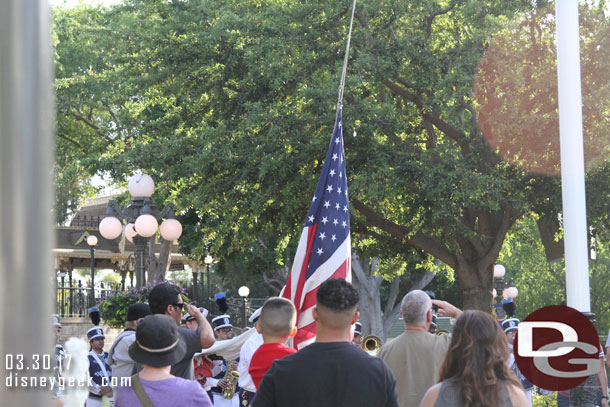 Paused for the nightly Flag Retreat at 5:15pm