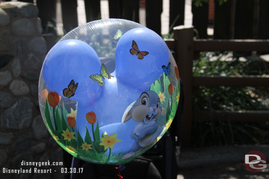 Springtime balloons are for sale around the resort.