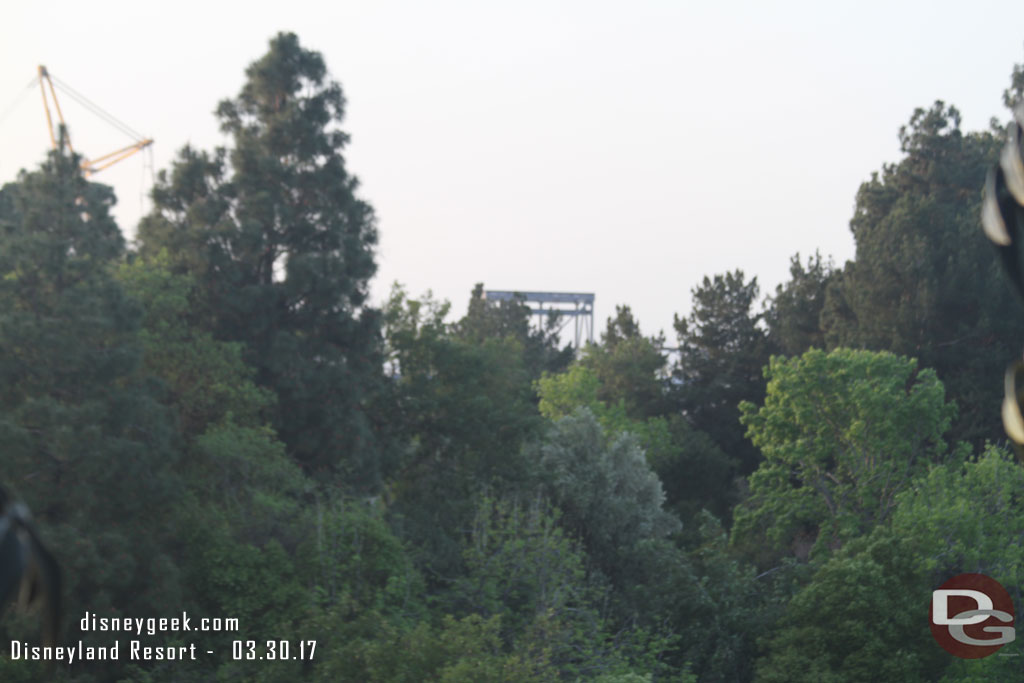 Through the trees you can just see the top of the large show building.