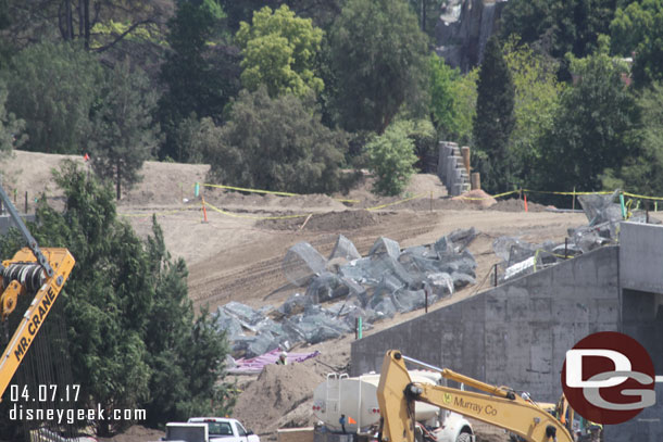 A closer look at the wire mesh for rock work waiting to be installed.