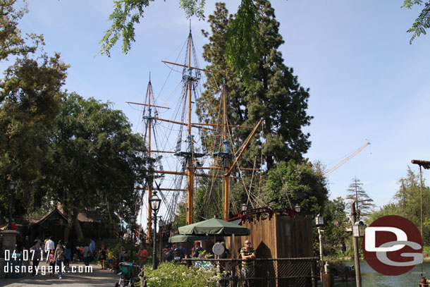 The smoking area still has a wall up and the Columbia is still in dry dock.