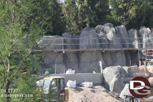 Panning to the right.  As you pan you can see the rock work in various stages.