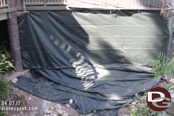 Looking down to where the temporary walkway attached.