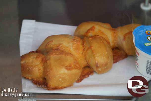 Sourdough pull-apart bread $3.99 at the beer truck in the Wharf