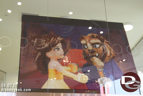 I spent some time walking through Downtown Disney searching for eggs.  A Beauty and the Beast Lego mural