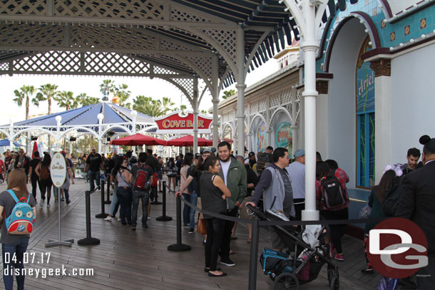 The Cove Bar queue switchbacks were filling up.