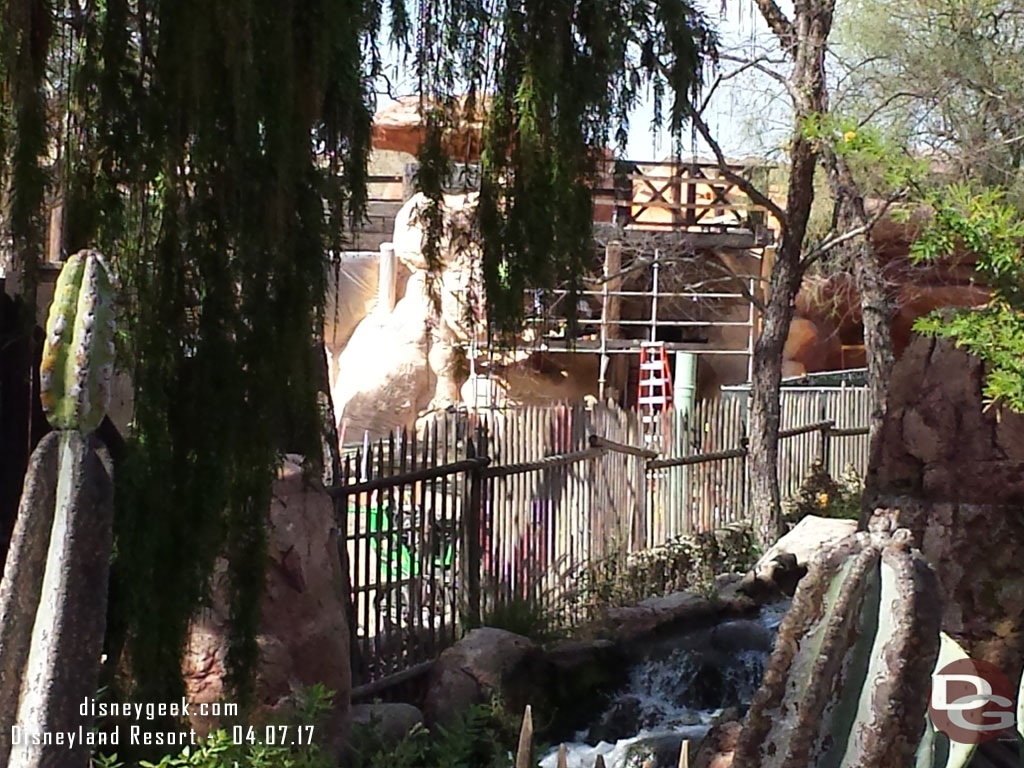 Out at the Big Thunder Trail some fence has been moved so you can see a little more clearly into the new walkway.  Guessing it was moved so they can work on the new walkway.