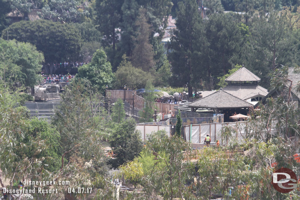 Toward Critter Country the train bridge over the new walkway is starting to take shape.