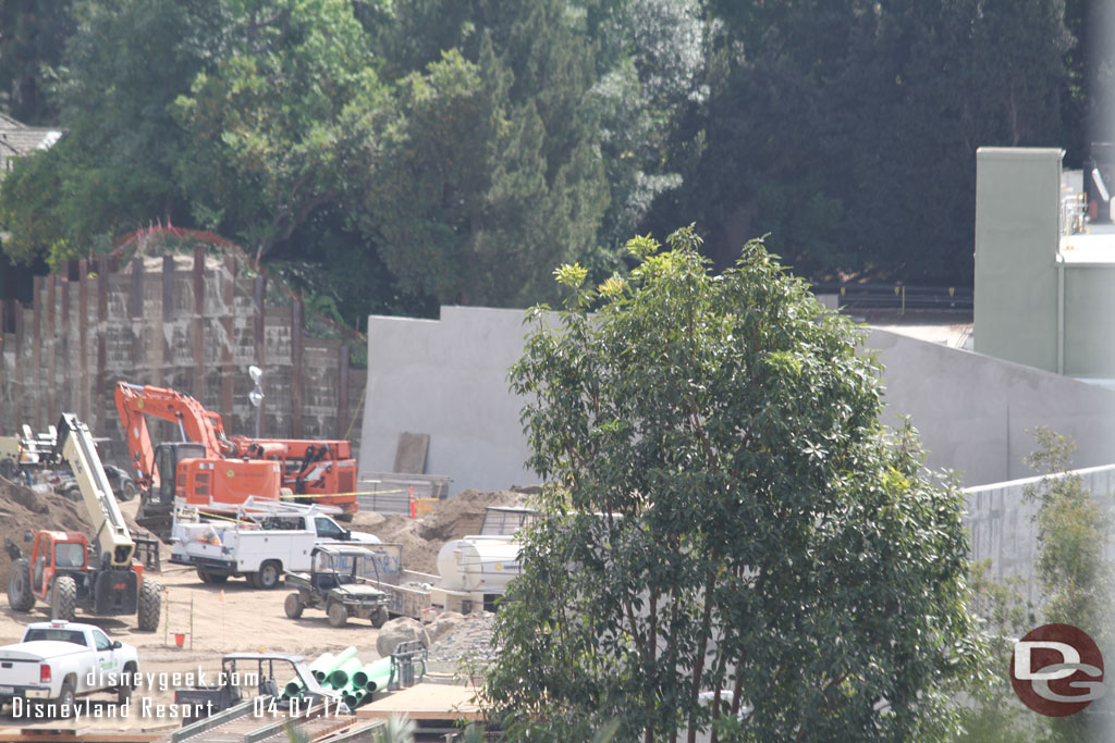 Panning to the right a little the wall that went up in the last few weeks.