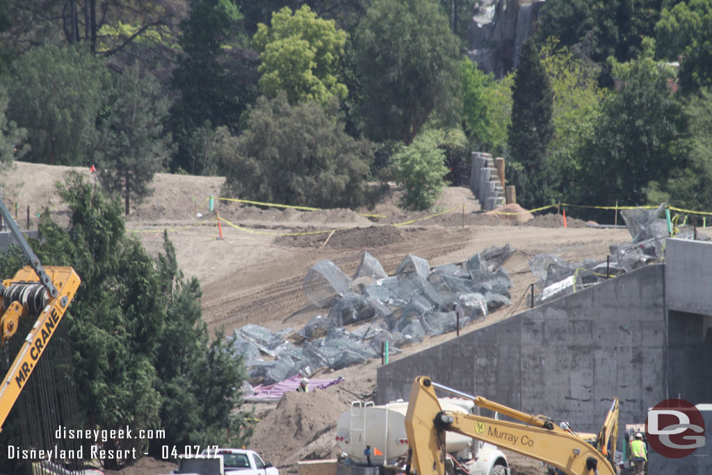 A closer look at the wire mesh for rock work waiting to be installed.