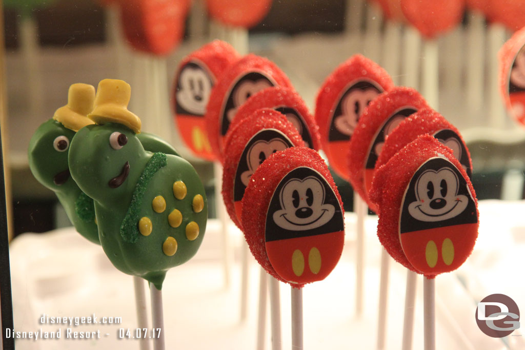 A selection of cake pops including egg stravaganza inspired ones.