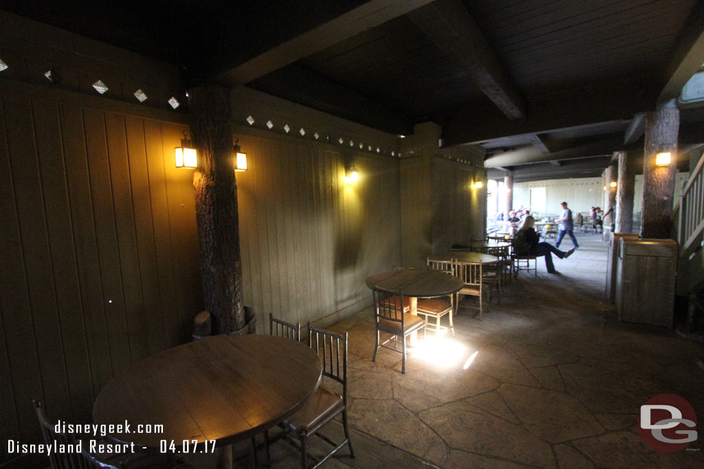 The lower level of the Hungry Bear was quiet today.  The signs have been moved off the wall on the left to be along the new walkway.