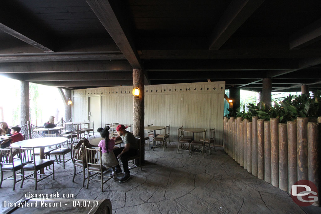 A wall up as they restore the area that was used as the temporary walkway entrance during construction.