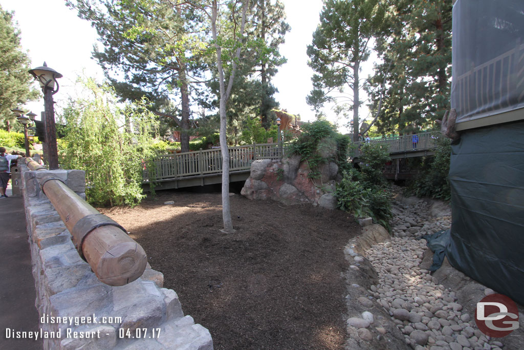 Notice the scrims are down from along the walkway up to the Hungry Bear.