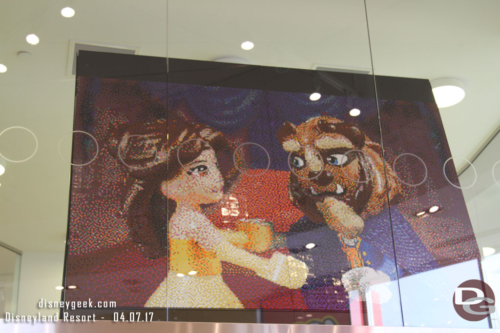 I spent some time walking through Downtown Disney searching for eggs.  A Beauty and the Beast Lego mural