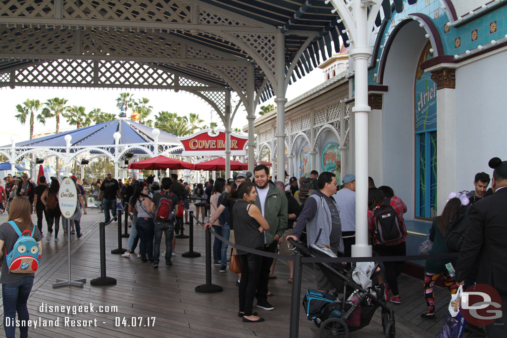 The Cove Bar queue switchbacks were filling up.