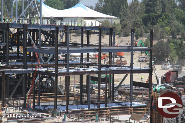 What looks to be a bridge or at least a walkway over the center of the basement area is now in place.