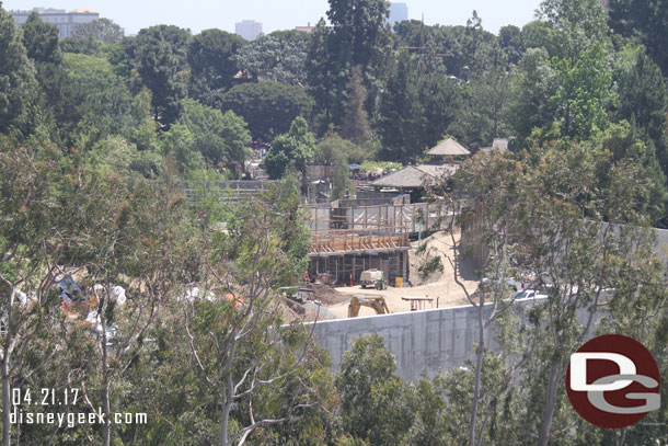 Looking toward Critter Country forms are still up for the new railroad bridge.