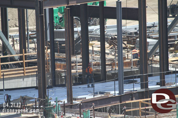 To get a sense of scale a worker on the walkway.