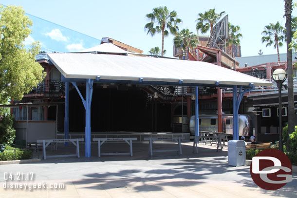 The Backlot stage area is all cleared out and blocked off right now.