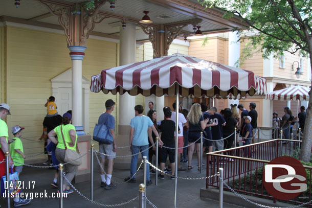 A slight FastPass return wait today.  This visit you picked up glasses at the merge point.