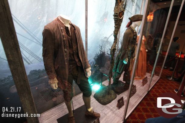 A display case housed some costumes and props.  A little hard to get a good angle with guests waiting right in front.