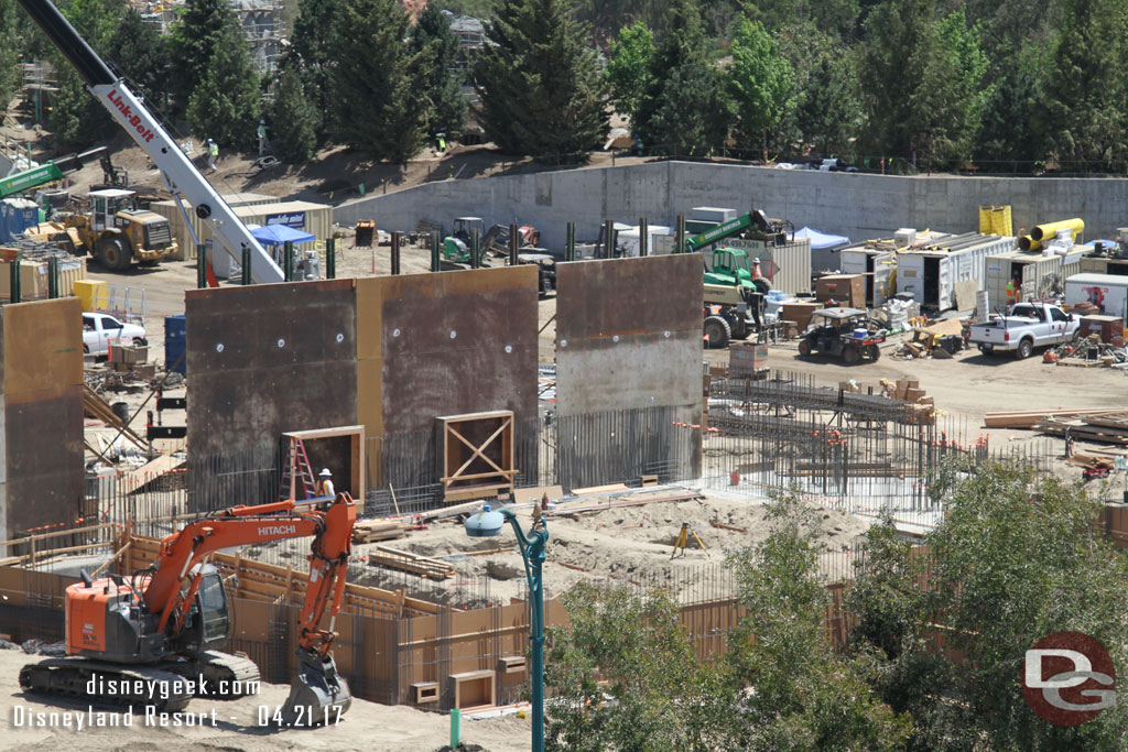 Walls are starting to go up on the far right of the show building area.