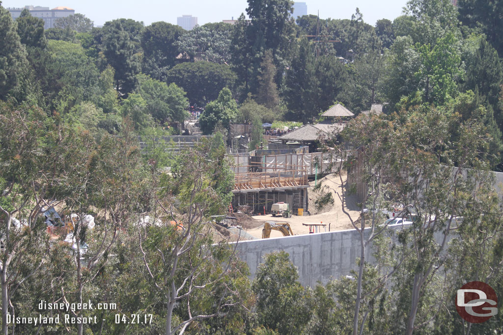 Looking toward Critter Country forms are still up for the new railroad bridge.