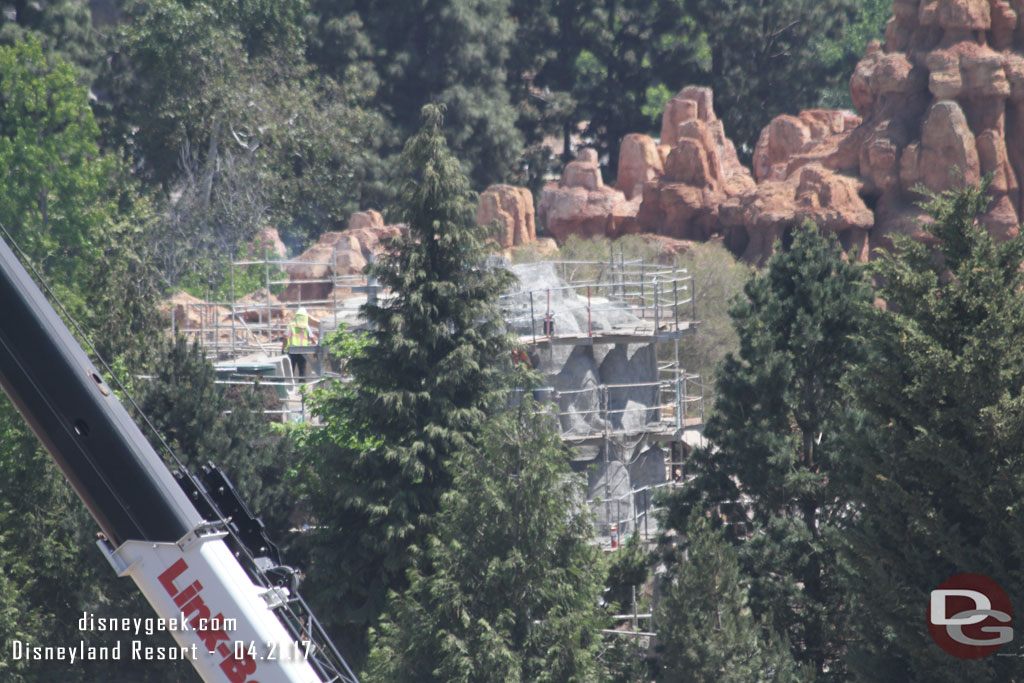 A closer look at the rock facing the river.