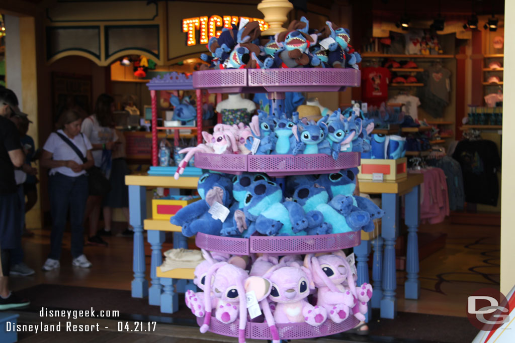 Angel and Stitch plush for sale.  I do not recall seeing Angel out before here.