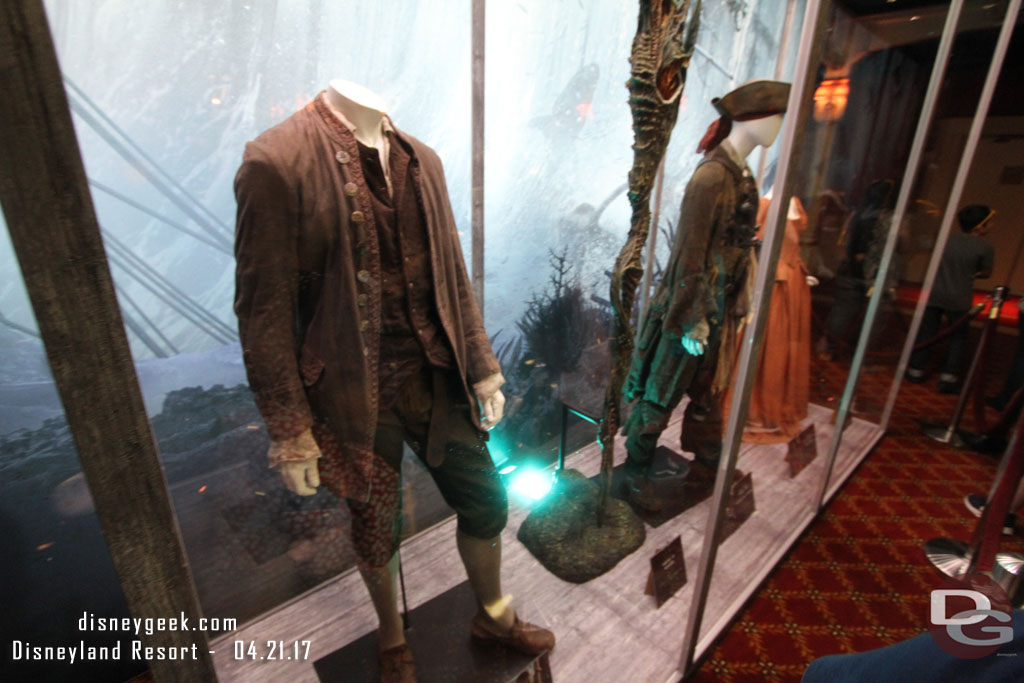 A display case housed some costumes and props.  A little hard to get a good angle with guests waiting right in front.