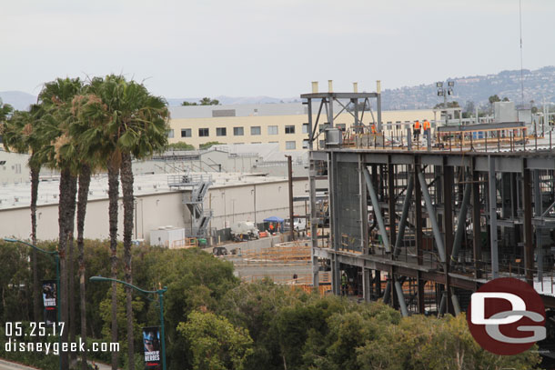 Now a pan across the site starting on the left/north side and working across to the right.  On the far left you can see concrete for the Millennium Falcon attraction building.