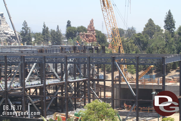 A slightly wider view. You can see the steel for the building is taking over this area.