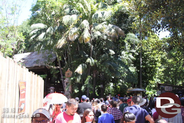 Right now with the construction wall the walkway is even more narrow right by Indiana Jones.  