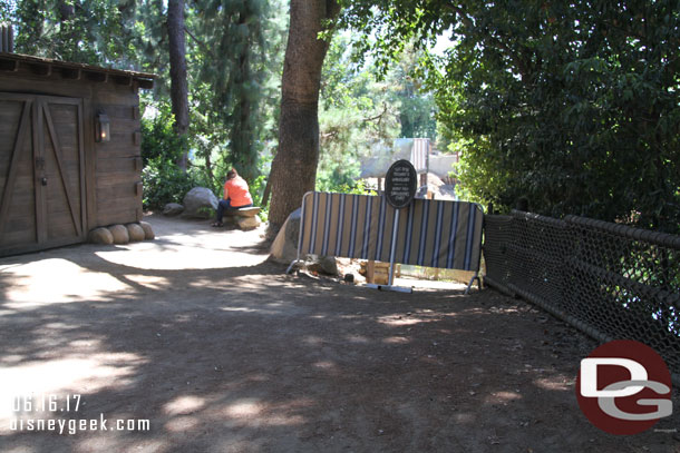 The trail that leads down along the water on the Critter Country side is still closed.