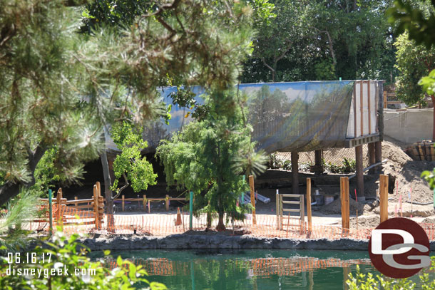 The new walkway to Star Wars will be along the water.  Behind it is the extended seating area for the Hungry Bear.