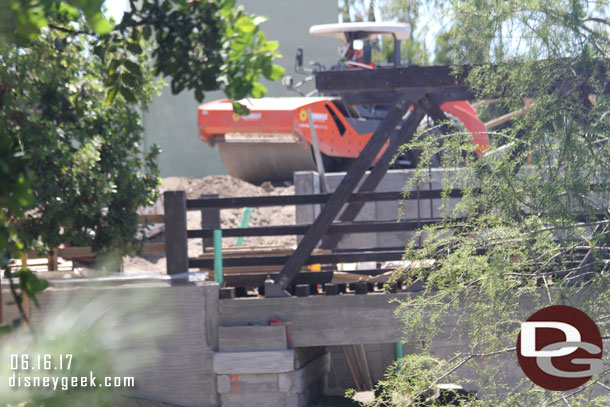 A closer look.  you can see the equipment we saw from the structure working on the berm.  Assuming they are preparing it for more trees to block out the structure.