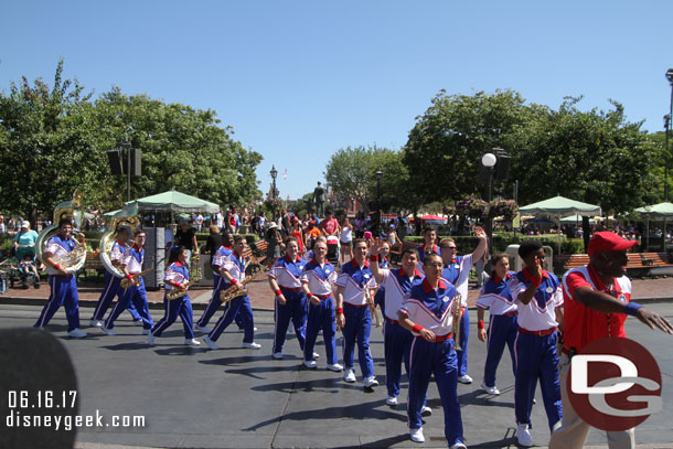 The 2017 All-American College Band arriving for their 3:15pm Castle Set.