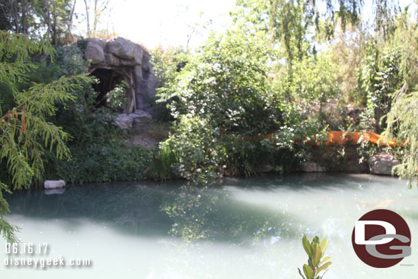 The pond has returned and looks the same, the water looks a little milky though.