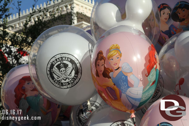 Pirates, Princesses and traditional Mickey balloons.