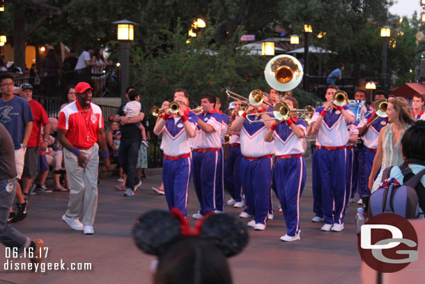 The march out to the parade route and perform.