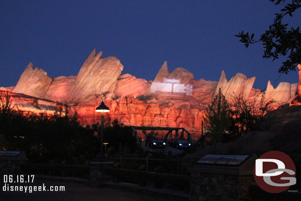 Not a fan of the Grad Nite projection/sign being on during regular park hours.  It is 8:30pm.. the party does not start for several hours still.