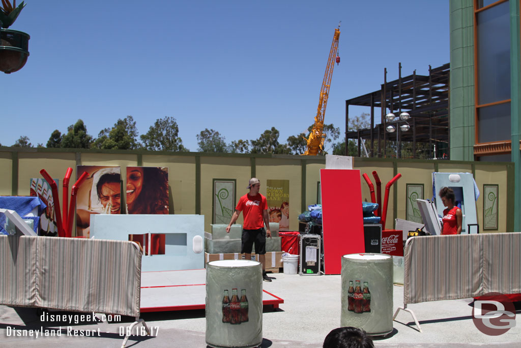 Setting up for some type of Coke promotion in front of the Splitsville construction.