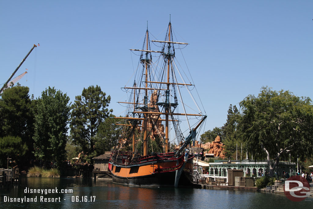 The Columbia was in port this afternoon.