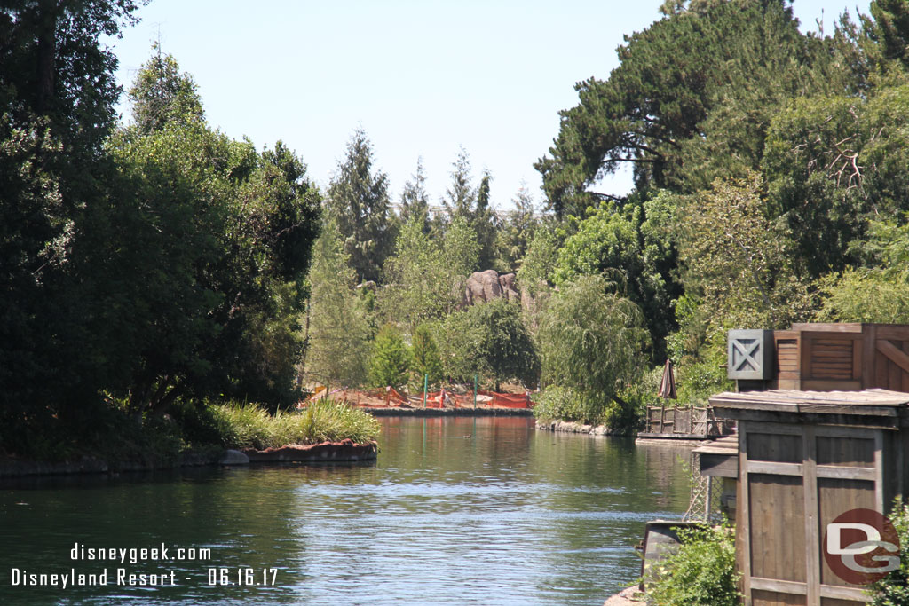 Looking up river on the west/left/Critter Country side.