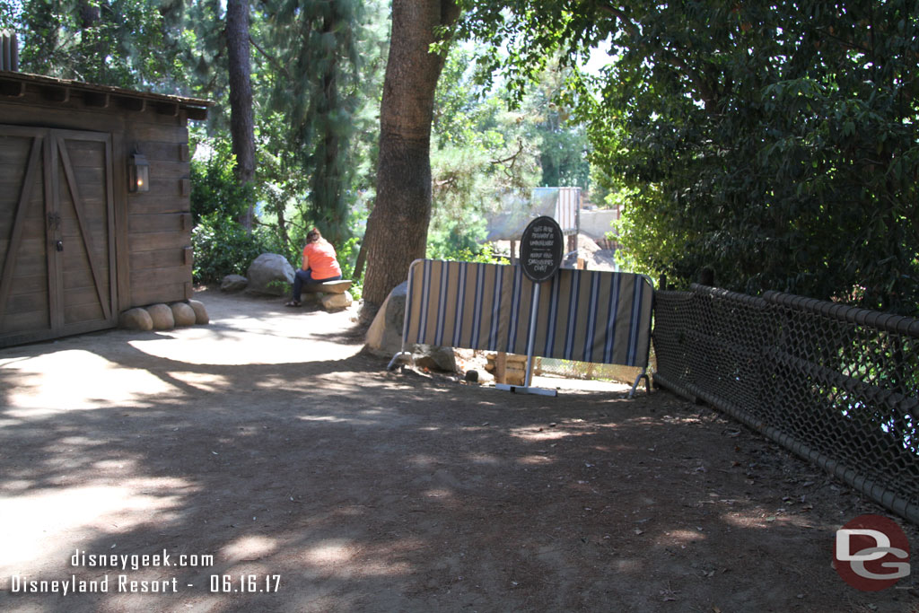 The trail that leads down along the water on the Critter Country side is still closed.