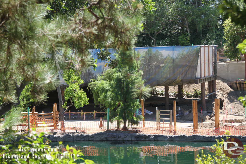 The new walkway to Star Wars will be along the water.  Behind it is the extended seating area for the Hungry Bear.