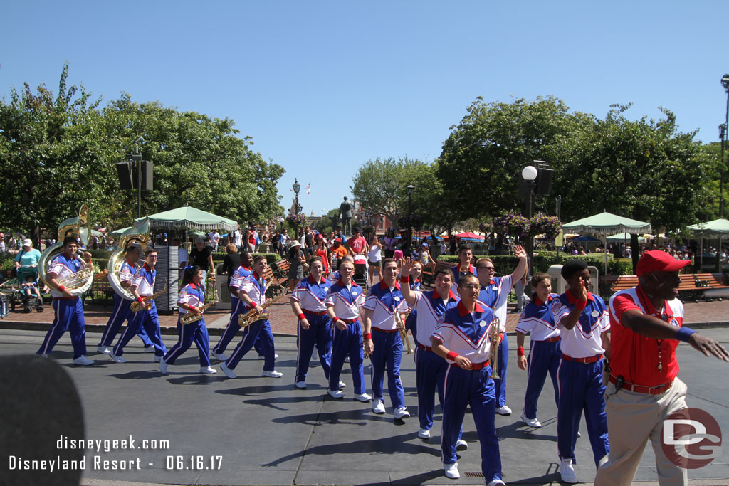 The 2017 All-American College Band arriving for their 3:15pm Castle Set.