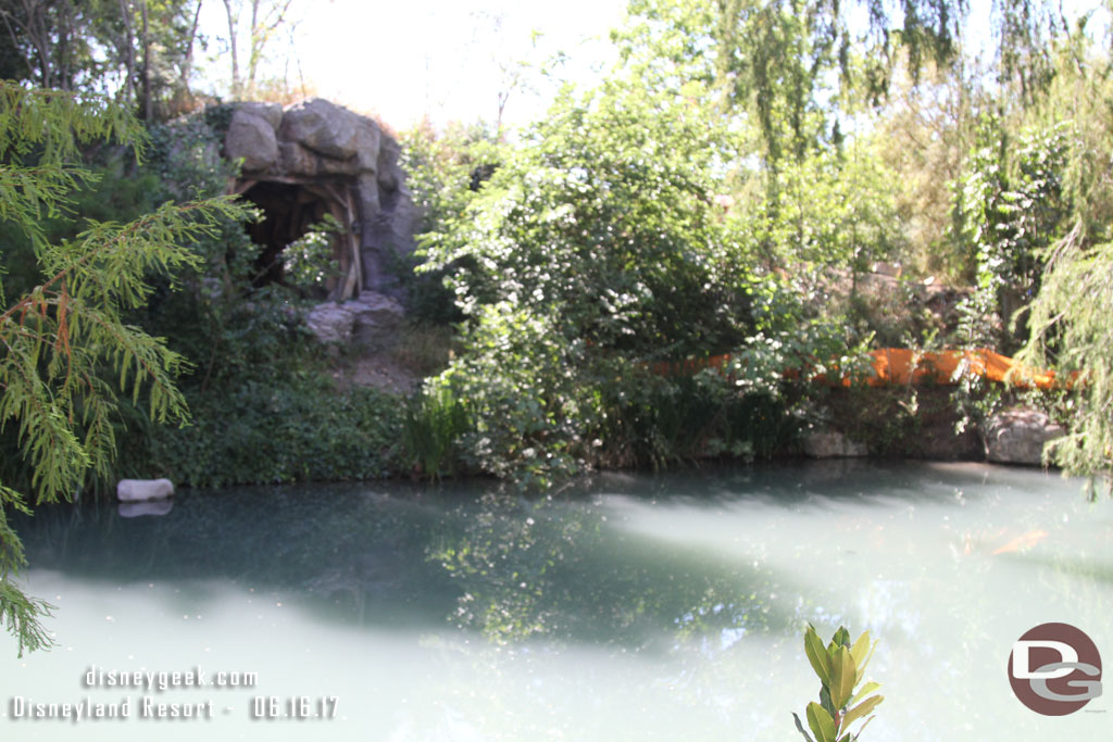 The pond has returned and looks the same, the water looks a little milky though.